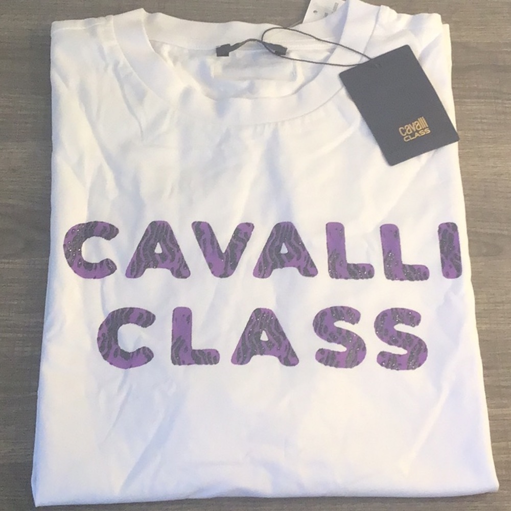 Cavalli Class Women White Short Sleeve Tee